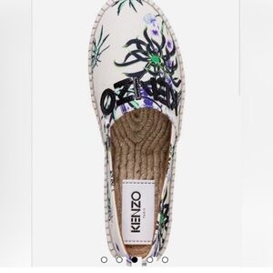 Kenzo Cream and Purple Espadrilles with Botanical Design size US 8 EU 40